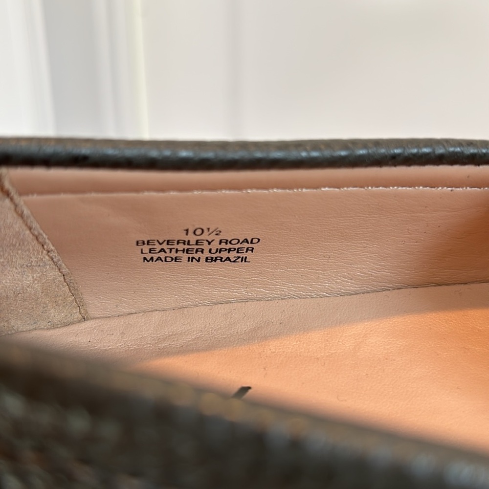 MJNY by Marc Joseph Beverely Road pebbled leather loafers in green / gray - Picture 14 of 15